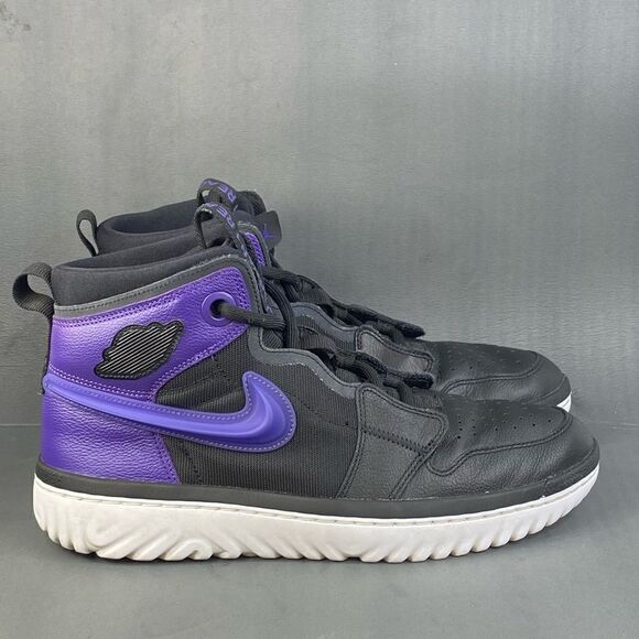 スニーカー NIKE Air Jordan 1 High React Black Court Purple 2019 AW FW NIKE AIR JORDAN 1 HIGH REACT BLACK COURT PURPLE Retro AR5321
